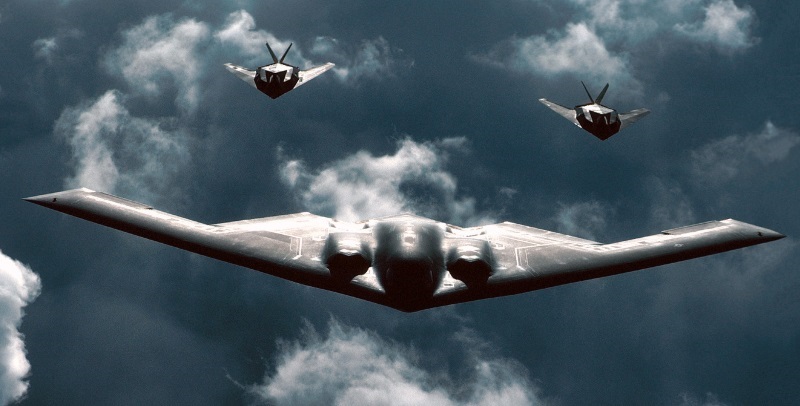 Northrop Grumman B-2 Spirit with F-117s