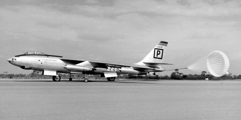 Boeing B-47B with drag chute