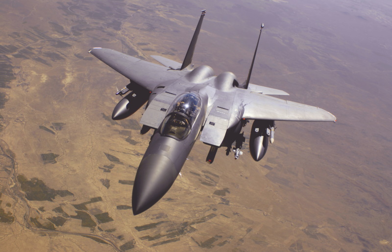 F-15E departing tanker hookup over North Sea