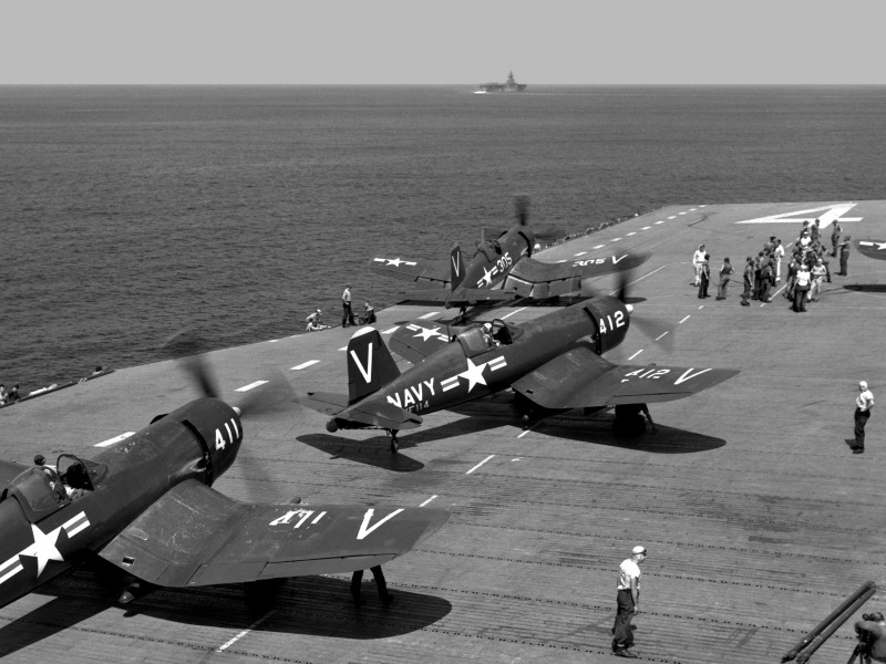 F4U-4s on USS PHILIPPINE SEA off Korea